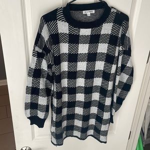 Black and white sweater dress